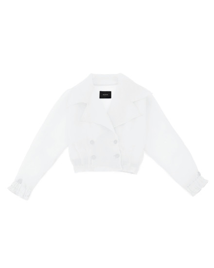 Cropped Open Collar Jacket - Offwhite
