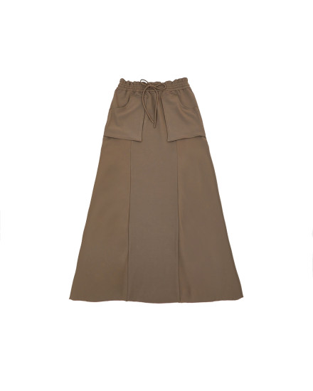 A-Line Long Skirt - Taupe