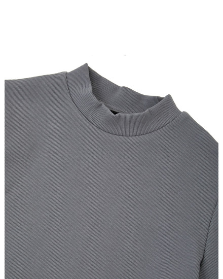 Basic Knit T-Shirt - Grey